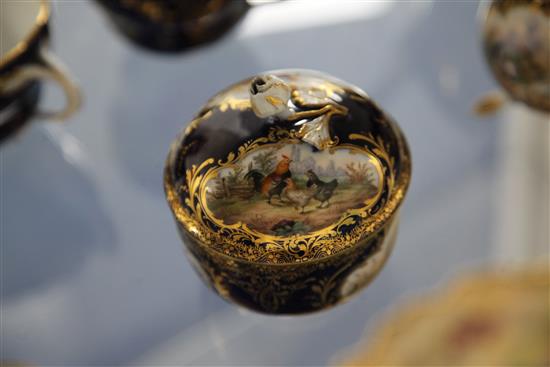 A fine Meissen bird-painted part cabaret set, second half 19th century, (8)